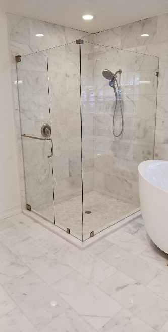 90o Frameless Shower Door Enclosure- Palm Harbor